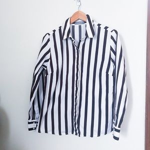 90’s striped button-up